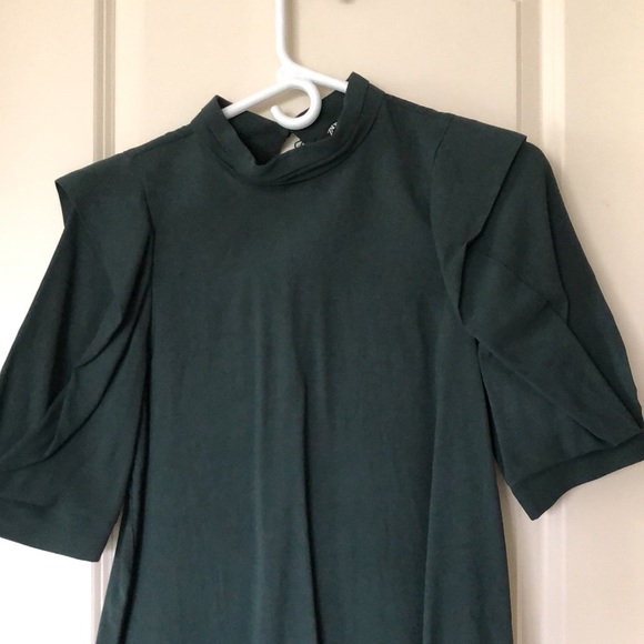 Zara Emerald Green Shift Dress - Picture 2 of 3